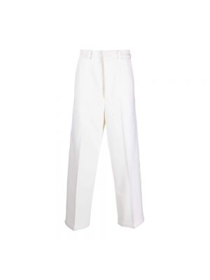 Proste spodnie wełniane relaxed fit Ami Paris białe