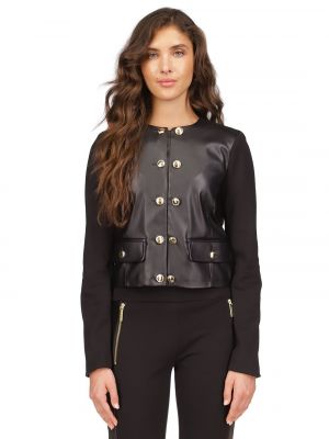 Женская куртка смешанного цвета на пуговицах спереди, стандартного и миниатюрного размера Michael Kors черный