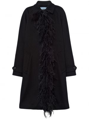 Кашмирено палто с пера Prada черно