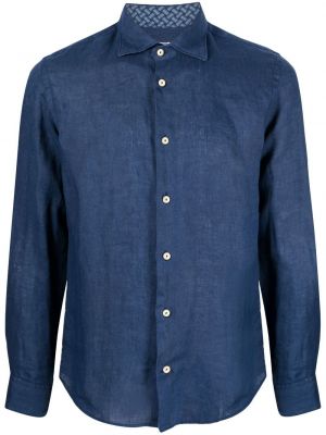 Camisa con botones slim fit Drumohr azul