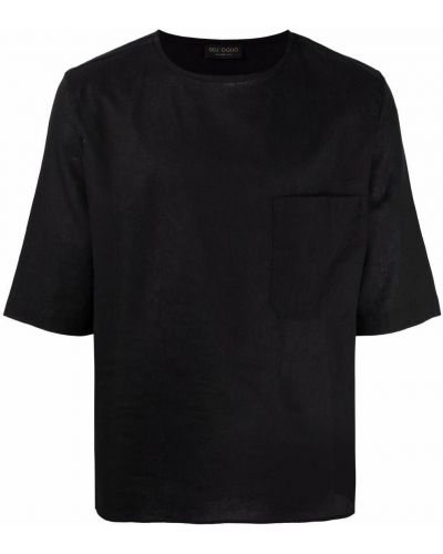 Ленена тениска Dell'oglio черно