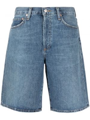 Szorty jeansowe z niską talią Agolde niebieskie