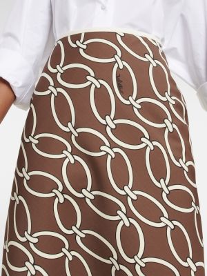 Maksi suknja s printom Valentino smeđa
