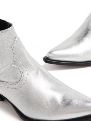 Ankle boots skórzane Sonora srebrne