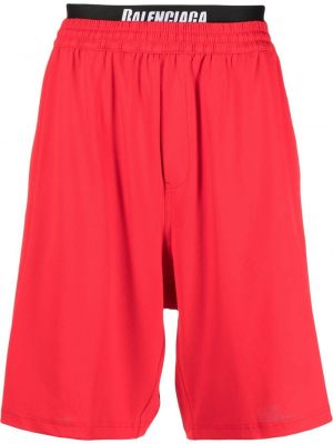 Pantaloni scurți din jerseu plasă Balenciaga roșu