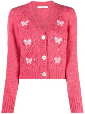 Strickjacke mit stickerei Alessandra Rich pink