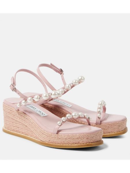 Læder espadrillos Jimmy Choo pink