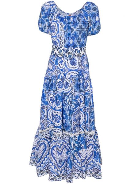 Βαμβακερή φουσκωμένο φόρεμα με σχέδιο Farm Rio
