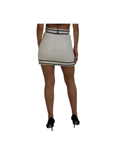 Mini falda de cintura alta de alpaca con estampado Dolce & Gabbana