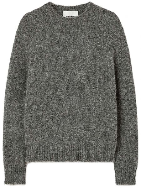 Вълнен дълъг пуловер с кръгло деколте Jil Sander сиво