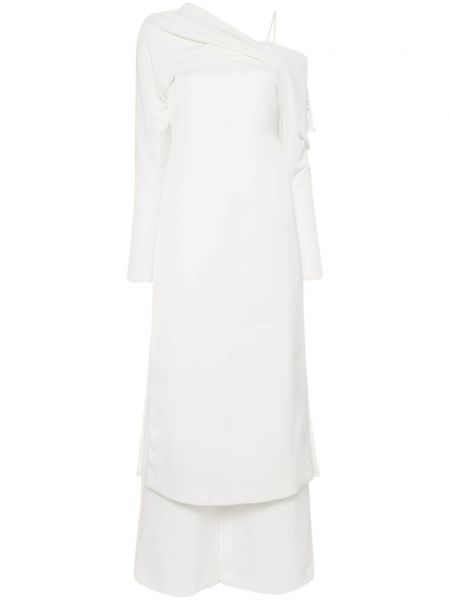Asymetrické večerné šaty Chats By C.dam biela