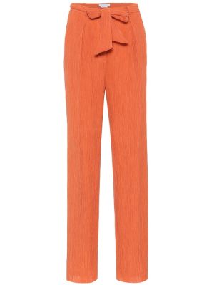 Bavlněné hedvábné kalhoty Gabriela Hearst oranžové