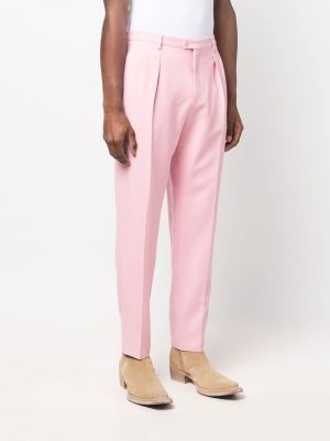 Rovné kalhoty Saint Laurent růžové