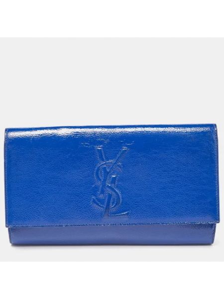 Bolso clutch de cuero retro Yves Saint Laurent Vintage azul