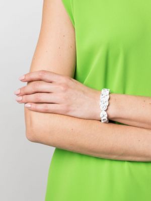 Bracelet à imprimé en cristal Bottega Veneta blanc