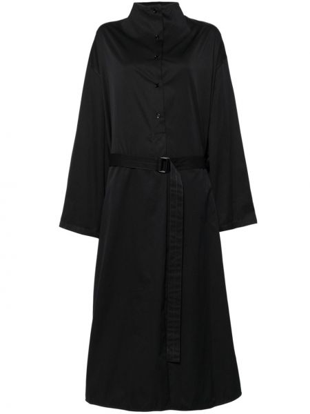 Βαμβακερή φόρεμα σε στυλ πουκάμισο Lemaire μαύρο