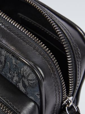 Crossbody torbica iz žakarda Versace črna
