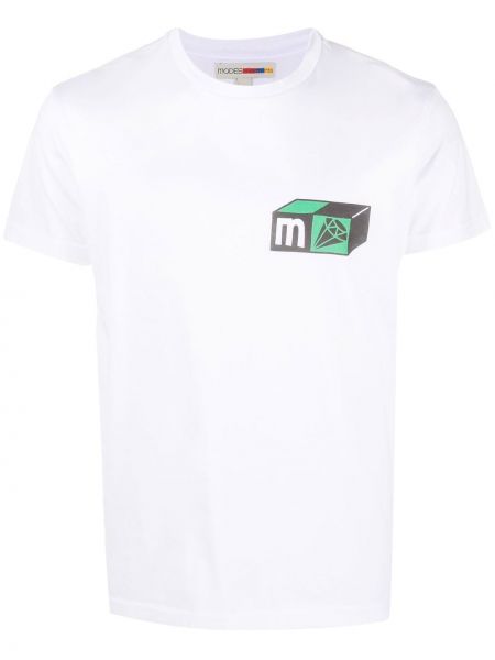 Βαμβακερή μπλούζα με σχέδιο Modes Garments λευκό