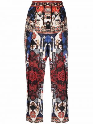 Pantaloni cu imagine cu imprimeu abstract Balmain roșu