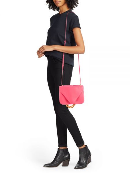 Кожаная сумка через плечо Bottega Veneta розовая