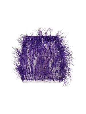 Fustă mini cu pene din tul Des Phemmes violet