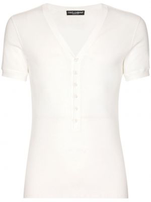 Тениска с v-образно деколте Dolce & Gabbana бяло