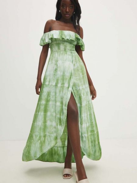 Rozkloszowana sukienka Answear Lab zielona
