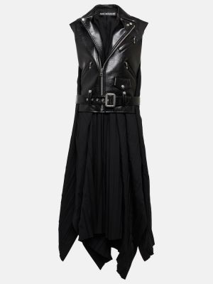 Vestido largo de cuero de cuero sintético Junya Watanabe negro