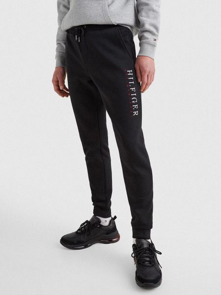 Спортни панталони с надписи Tommy Hilfiger черно