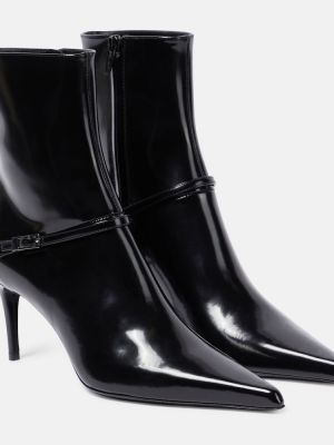 Кожени обувки до глезена Saint Laurent черно