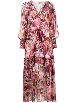 Φλοράλ μάξι φόρεμα με σχέδιο Marchesa Rosa ροζ