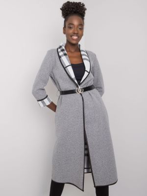 Kabát so slieňovým vzorom Fashionhunters sivá