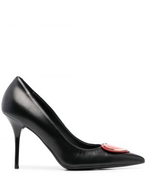 Полуотворени обувки със сърца Love Moschino черно