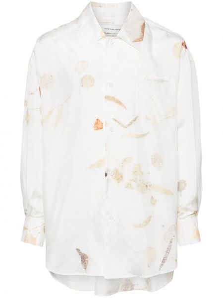 Svilena košulja s printom Feng Chen Wang bijela