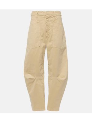 Pantalones de algodón bootcut Nili Lotan beige