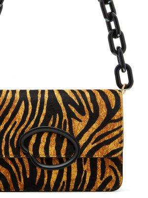 Leder umhängetasche mit print mit tiger streifen Oscar De La Renta