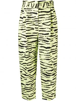 Plisirane hlače s potiskom z zebra vzorcem Christian Wijnants
