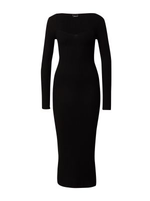 Pletena obleka Gina Tricot črna