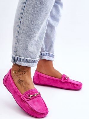 Pantofi loafer din piele de căprioară Kesi roz