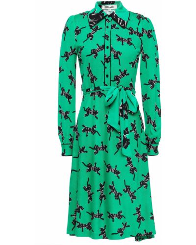 Zelené šaty z hedvábí Diane Von Furstenberg