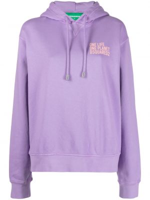 Hoodie con stampa Dsquared2 viola