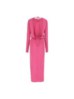Vestido largo de crepé Lanvin rosa