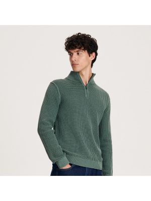 Zielony sweter ze stójką Reserved