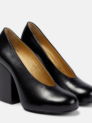 Кожени полуотворени обувки Lemaire черно