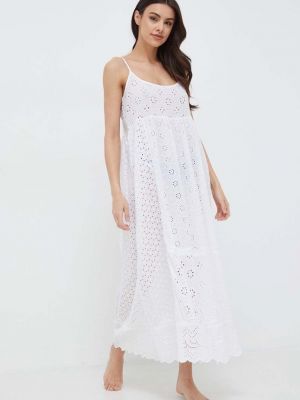 Плажна памучна рокля с презрамки Polo Ralph Lauren бяло