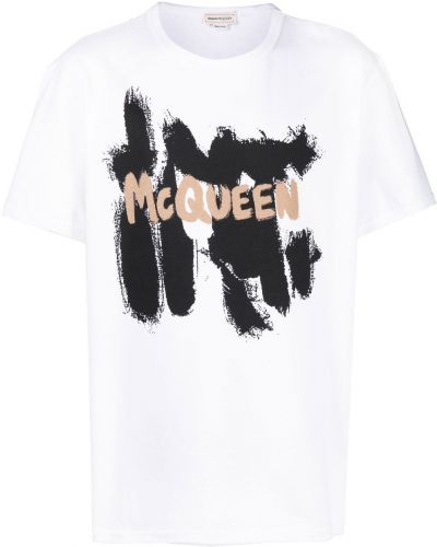 Majica s potiskom Alexander Mcqueen bela