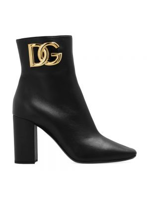 Chaussures de ville en cuir à imprimé Dolce & Gabbana noir