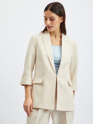 Viskózové lněné sako z polyesteru Orsay - béžová