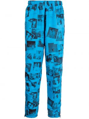 Pantalones de chándal con estampado Lacoste azul