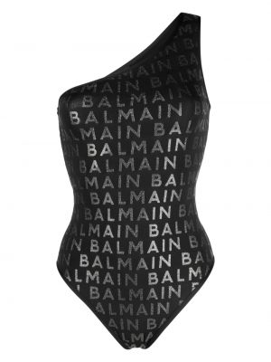 Plavky s potlačou Balmain čierna